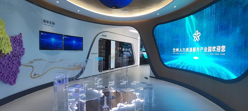 中億睿液晶屏、滑軌屏助力蘭州人力資源產(chǎn)業(yè)園打造創(chuàng)意科技化數(shù)字展廳